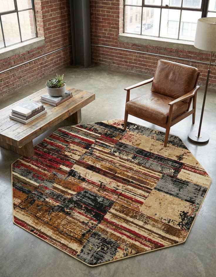 Detail image of 5' 3 x 5' 3 Saturn Octagon Rug