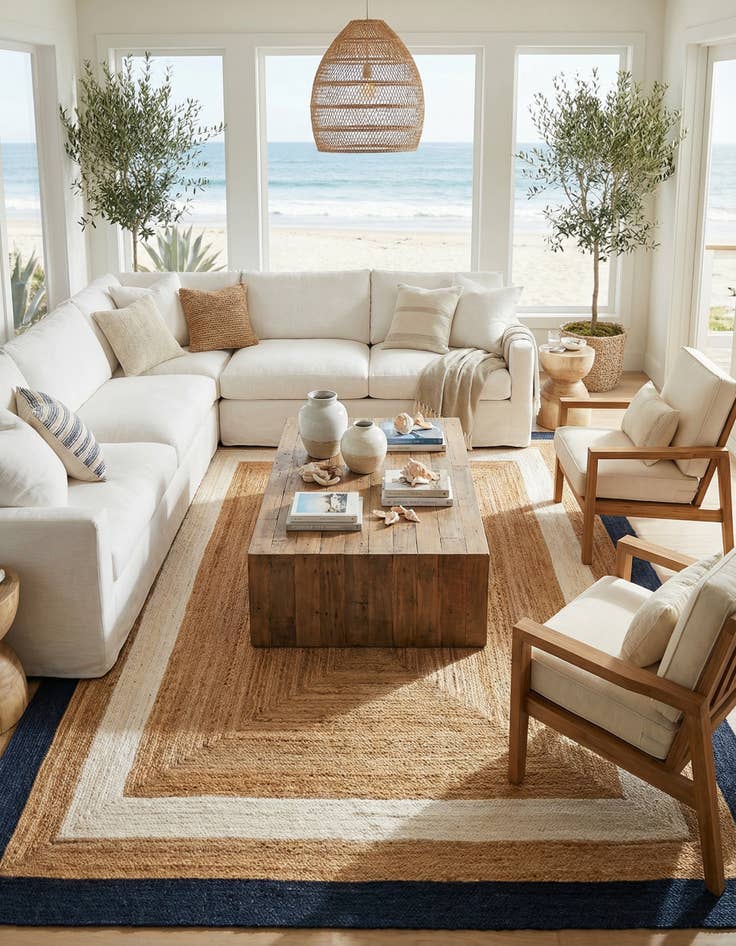 Detail image of 9' x 12'  Hand Braided Jute Rug