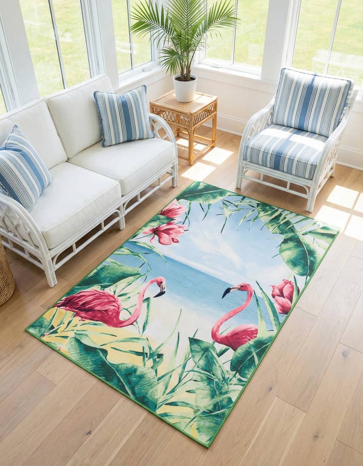 Detail image of  4' x 6'  Washable Jill Zarin Caribbean Dominica Indoor / Outdoor Rug