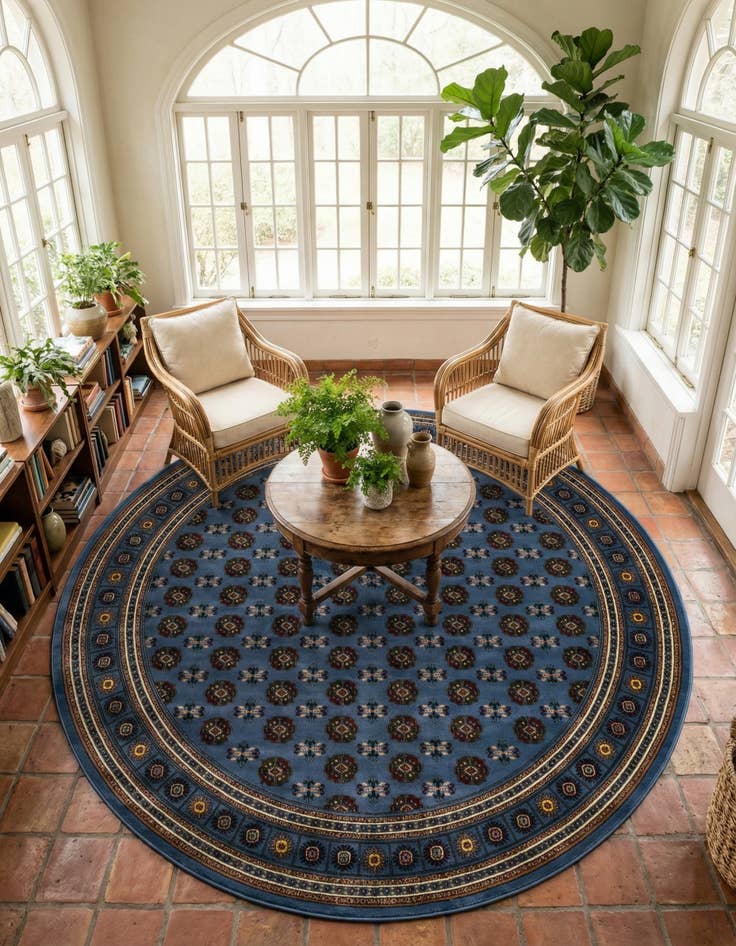 Detail image of 10' x 10' Bokhara Round Rug