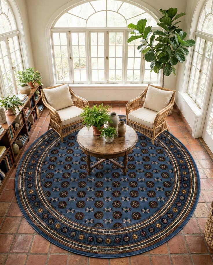 Detail image of 10' x 10' Bokhara Round Rug