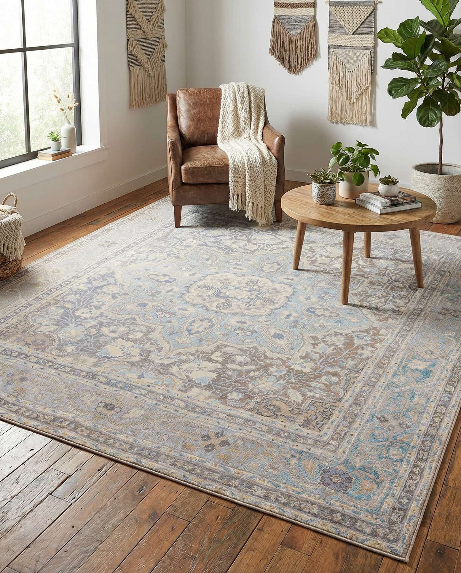 7' 6 x 7' 6 Washable Timeless Square Rug