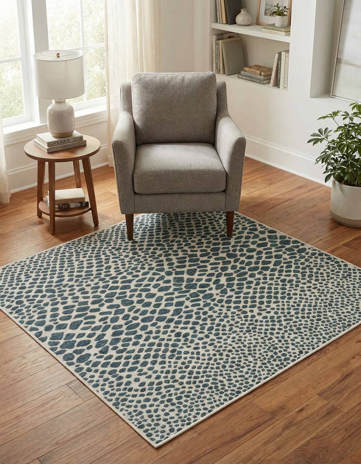 Detail image of  5' 3 x 5' 3  Washable Jill Zarin Indoor / Outdoor Square Rug