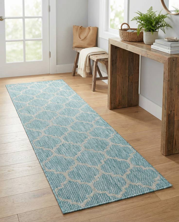 Detail image of 2' x 6' Easy-Clean Lattice Indoor / Outdoor Runner Rug
