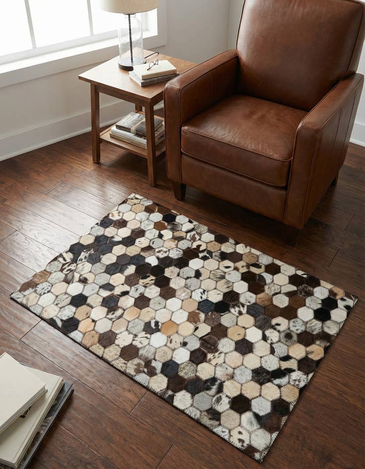 Detail image of 2' x 3' Cowhide Leather Rug