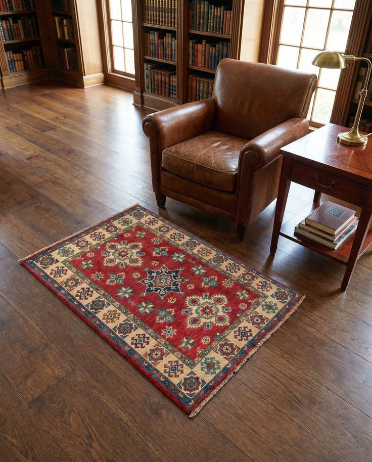 Detail image of 2' 9 x 4' 3 Hand Knotted Kazak Rug