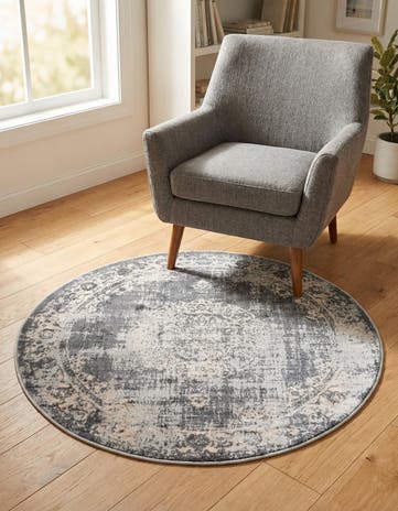Gray Estate Round Rug