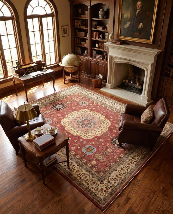 8' 2 x 9' 9 Hand Knotted Mamluk Ziegler Rug