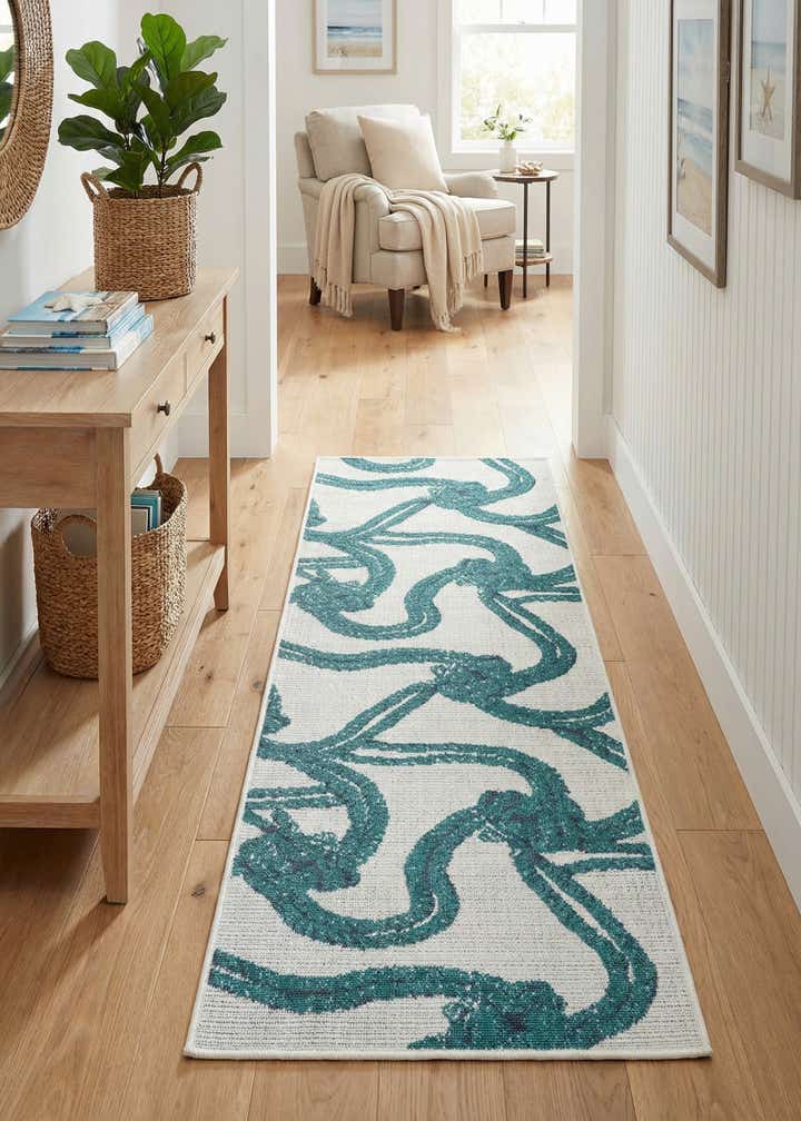 2' x 6' Easy-Clean Coastal Indoor / Outdoor Runner Rug