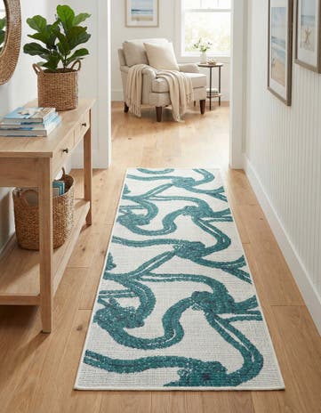 2' x 6' Easy-Clean Coastal Indoor / Outdoor Runner Rug