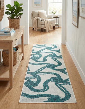 2' x 6' Easy-Clean Coastal Indoor / Outdoor Runner Rug