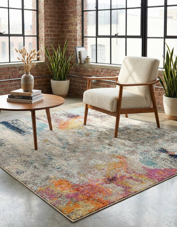 Detail image of 8' x 8' Washable Theia Square Rug