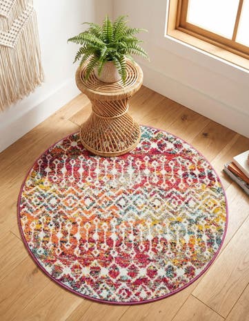 3' x 3' Moroccan Trellis Round Rug