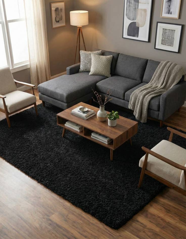 Detail image of 7' 10 x 11' Solid Shag Rug