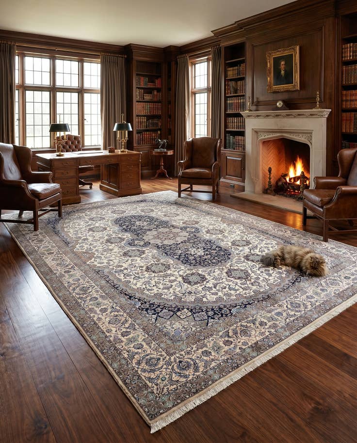 Detail image of 11' 6 x 16' 2 Hand Knotted Nain Persian Rug