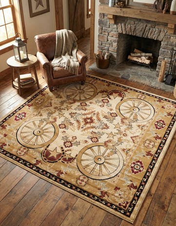 Ivory Pioneer Square Rug