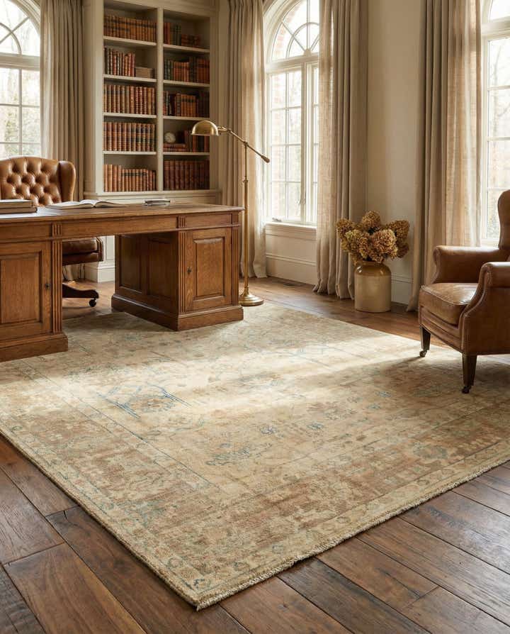 8' x 9' 9 Hand Knotted Oushak Wool Rug