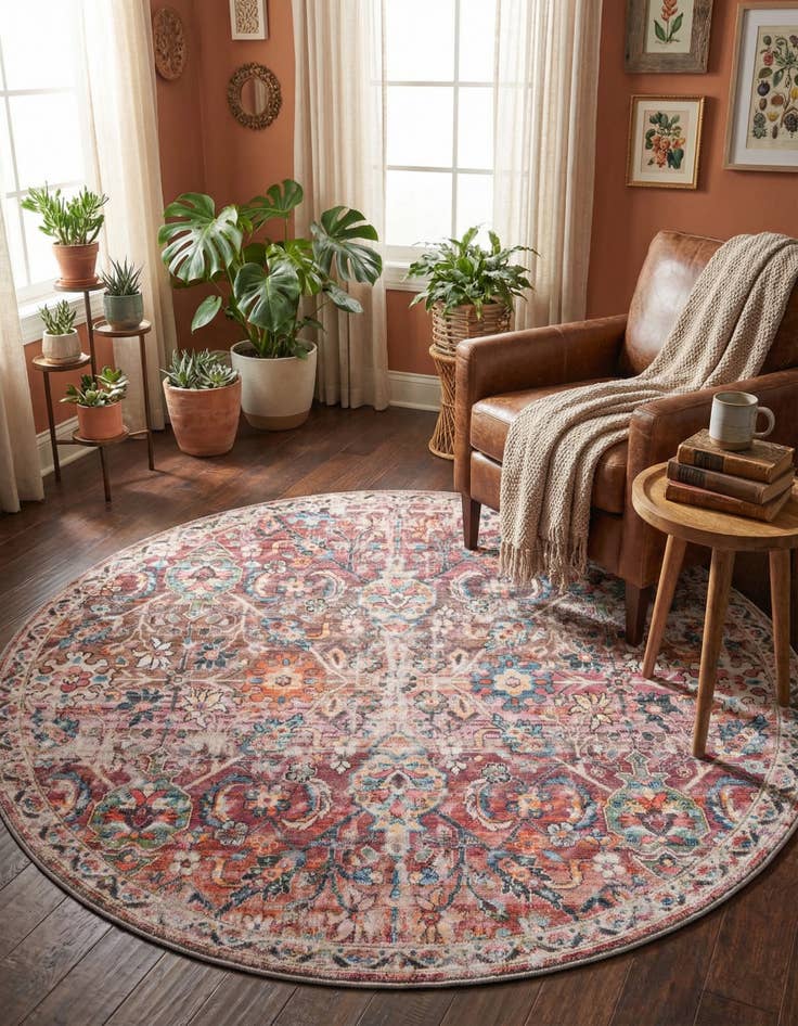 Detail image of 5' 3 x 5' 3 Nostalgia Round Rug