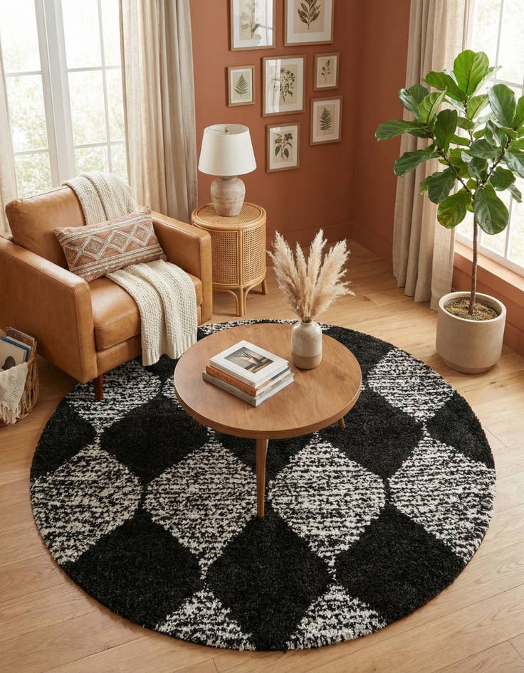 Detail image of 7' x 7' Serenity Shag Round Rug