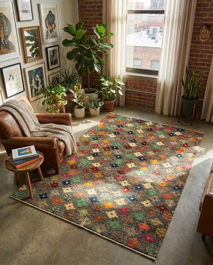 Detail image of 4' 4 x 5' 11 Hand Knotted Balouch Wool Rug