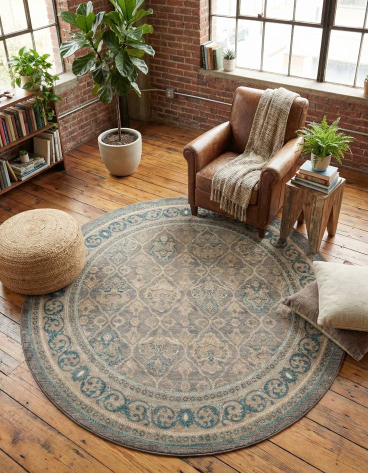 Detail image of 7' 3 x 7' 3 Viola Round Rug