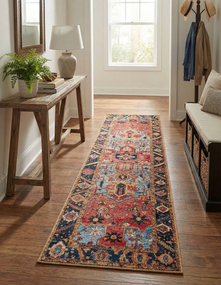 Detail image of 2' x 8'  Washable Traditional Indoor / Outdoor Runner Rug