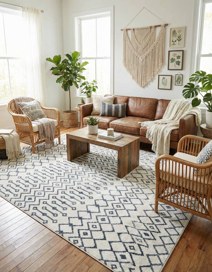 Detail image of 7' 10 x 11' Bohemian Trellis Rug