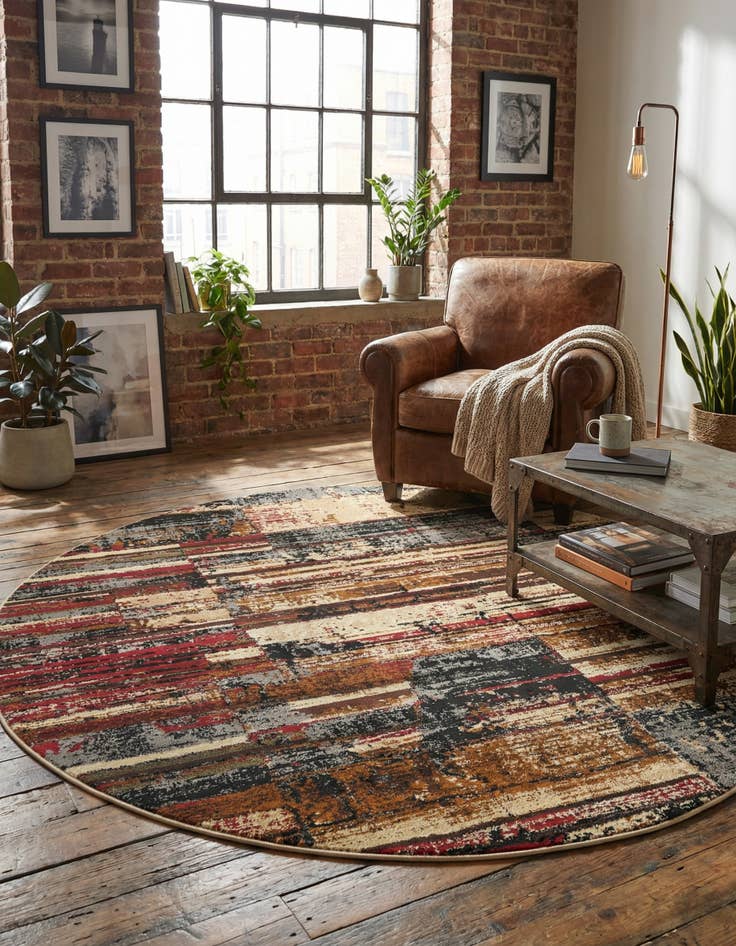 Detail image of 5' 3 x 5' 3 Saturn Round Rug