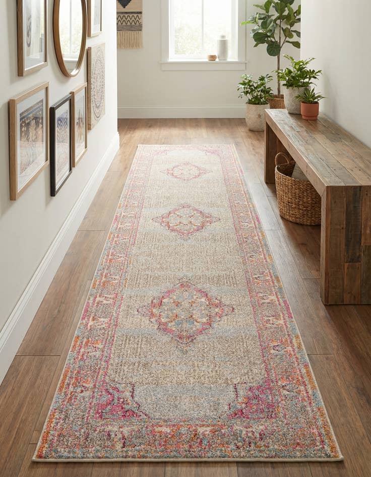 Detail image of 2' 7 x 10'  Washable Palazzo Runner Rug