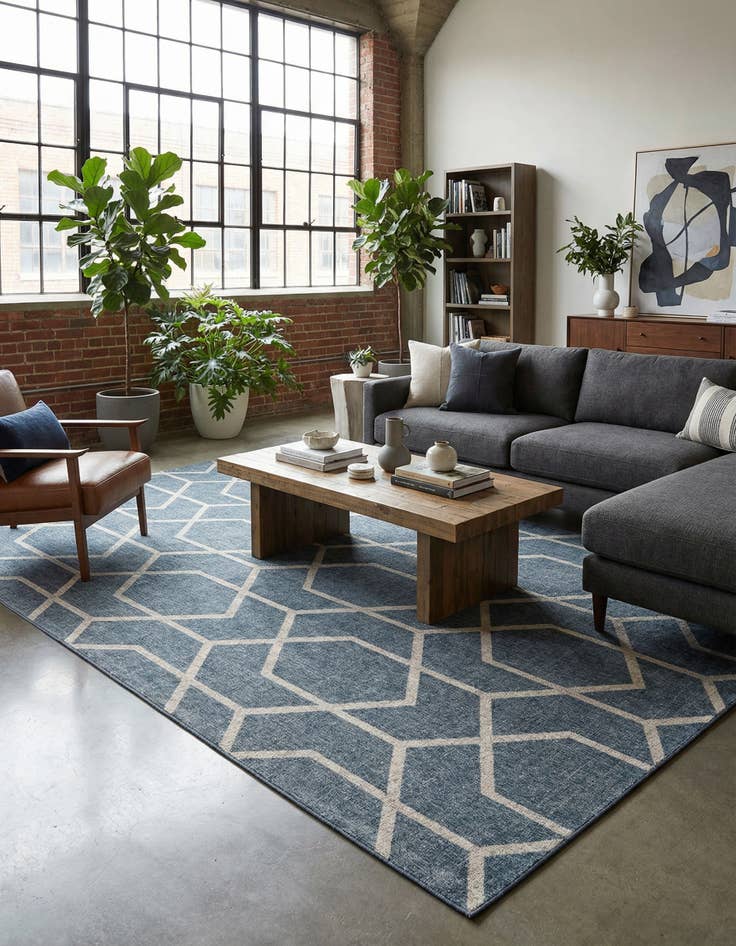 Detail image of 10' x 13' Eco Trellis Rug