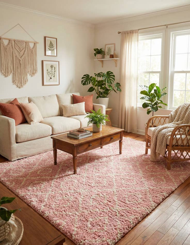 Detail image of 7' 10 x 7' 10 Trellis Shag Square Rug