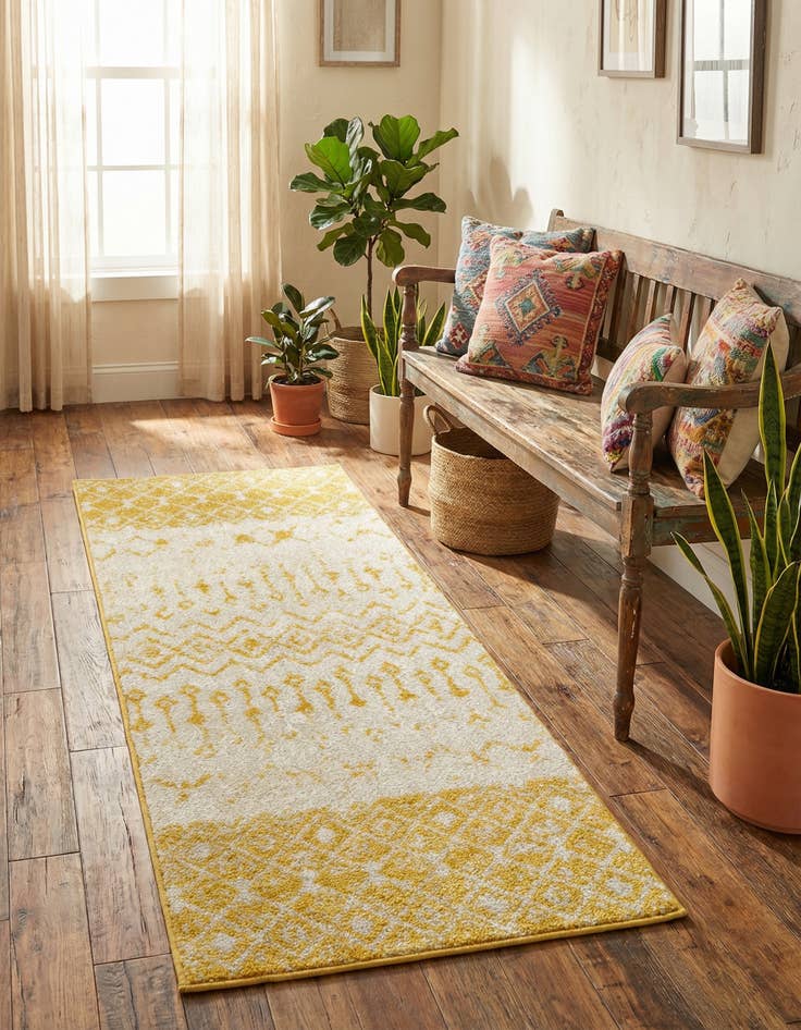 Detail image of 2' x 5' 3 Moroccan Trellis Runner Rug