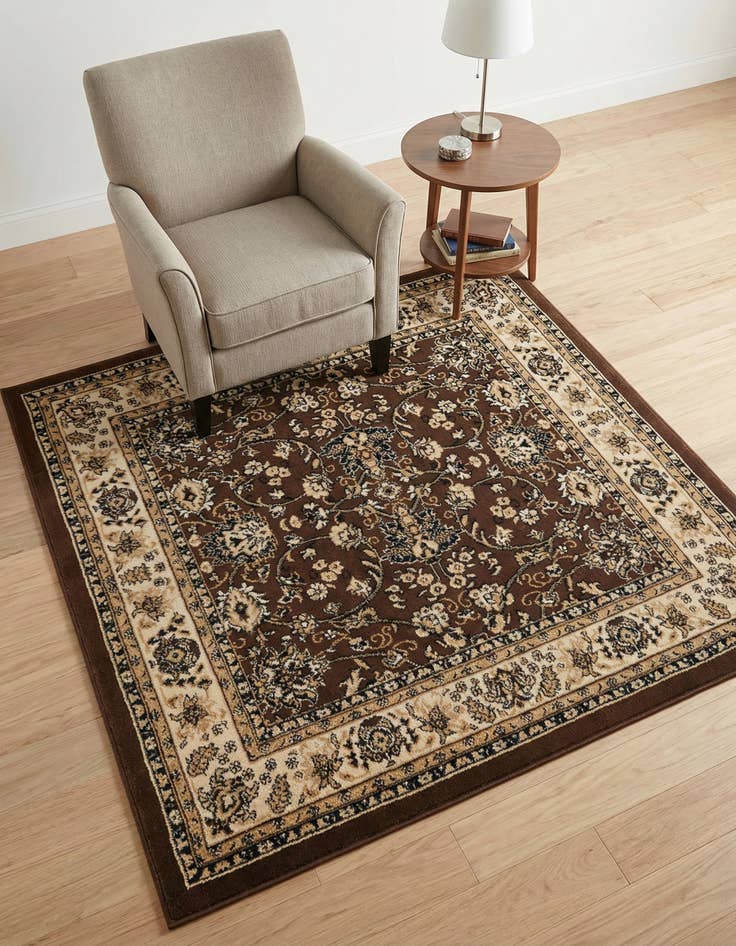 Detail image of 5' 3 x 5' 3 Kashan Design Square Rug