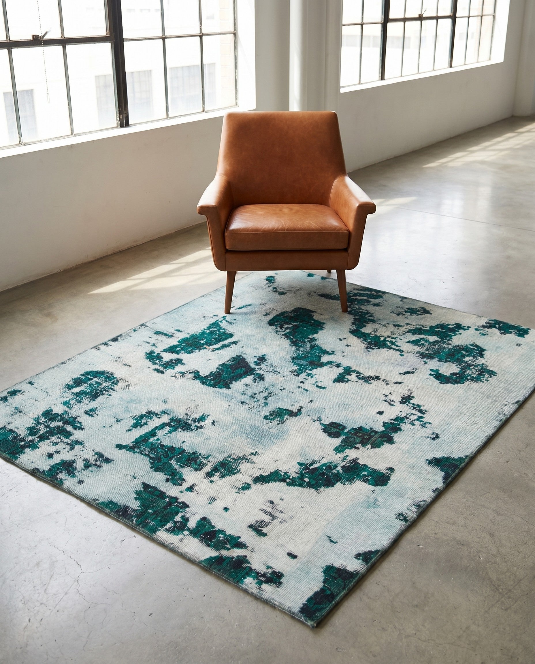 5' x 6' Hand Knotted Ultra Vintage Persian Wool Square Rug