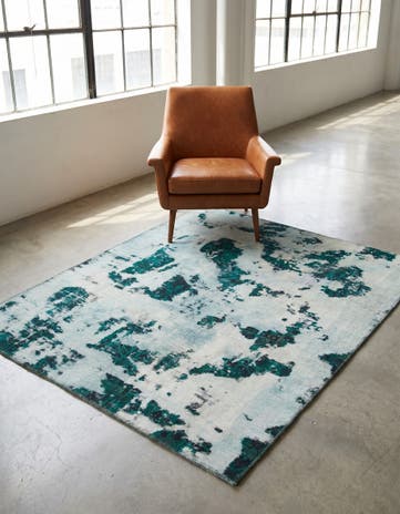 5' x 6' Hand Knotted Ultra Vintage Persian Wool Square Rug