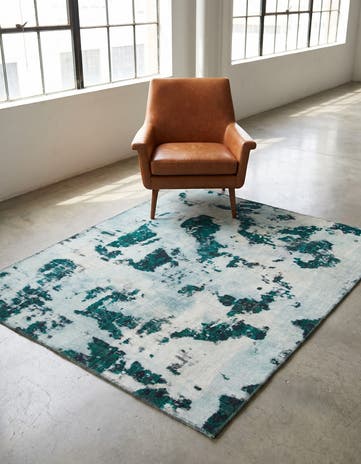 5' x 6' Hand Knotted Ultra Vintage Persian Wool Square Rug