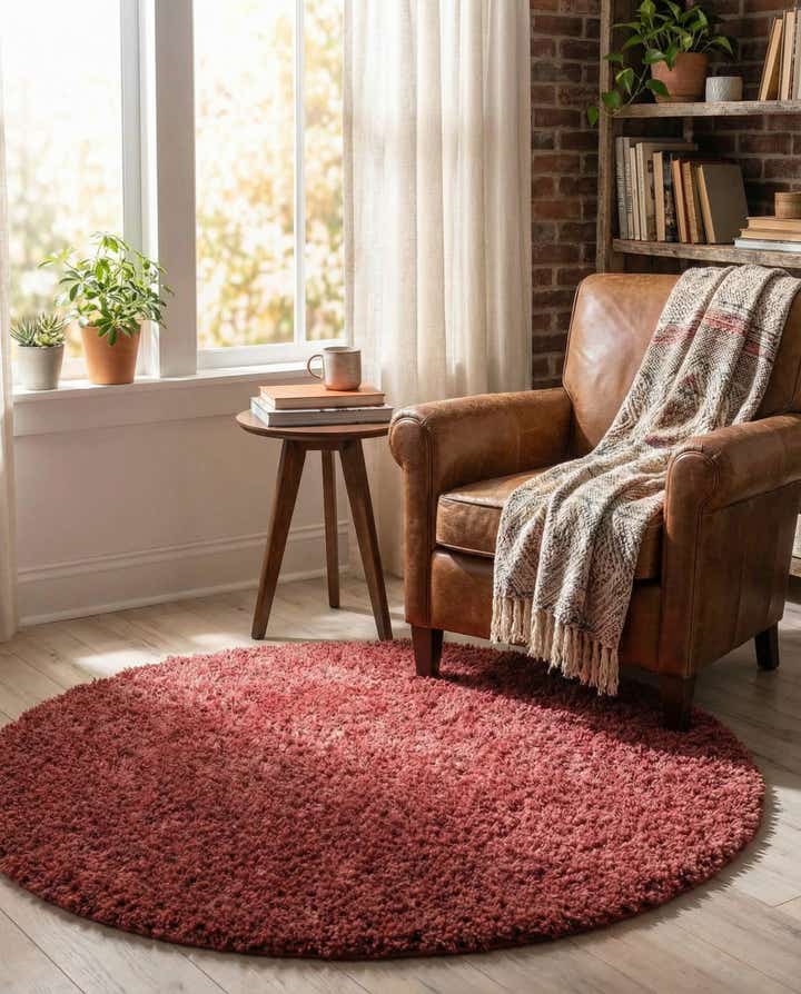 4' x 4' Zermatt Shag Round Rug