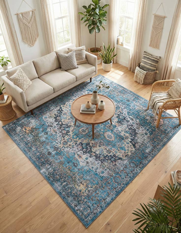 Detail image of 7' 10 x 7' 10 Washable Mangata Square Rug