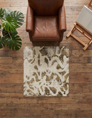 3' 4 x 3' 6 Hand Knotted Ultra Vintage Persian Wool Square Rug