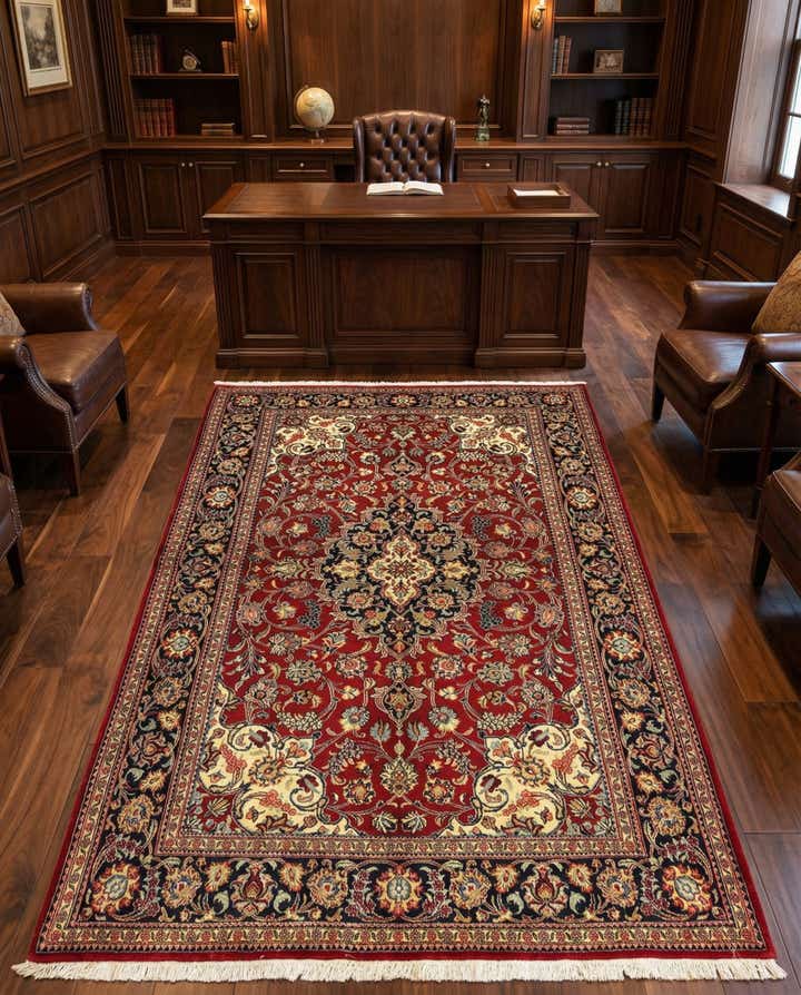 140cm x 215cm Handgeknüpft Qom Persisch Teppich