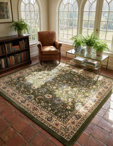 Green Yasmin Square Rug