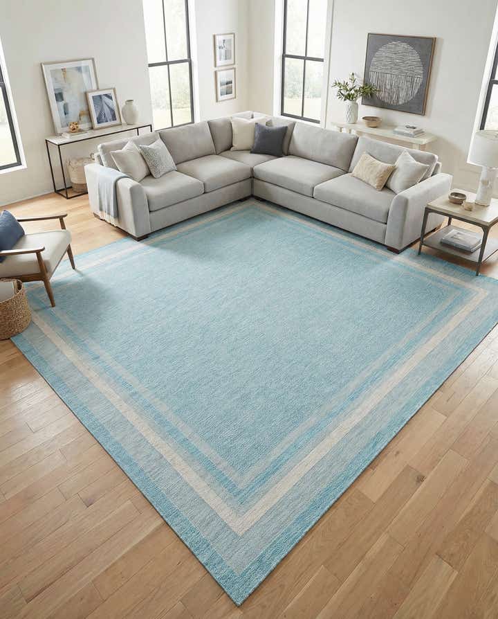 13' x 13' Easy-Clean Border Indoor / Outdoor Square Rug