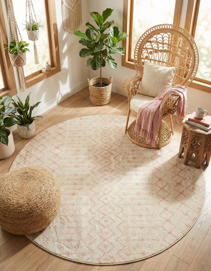 Detail image of 10' x 10' Moroccan Trellis Round Rug