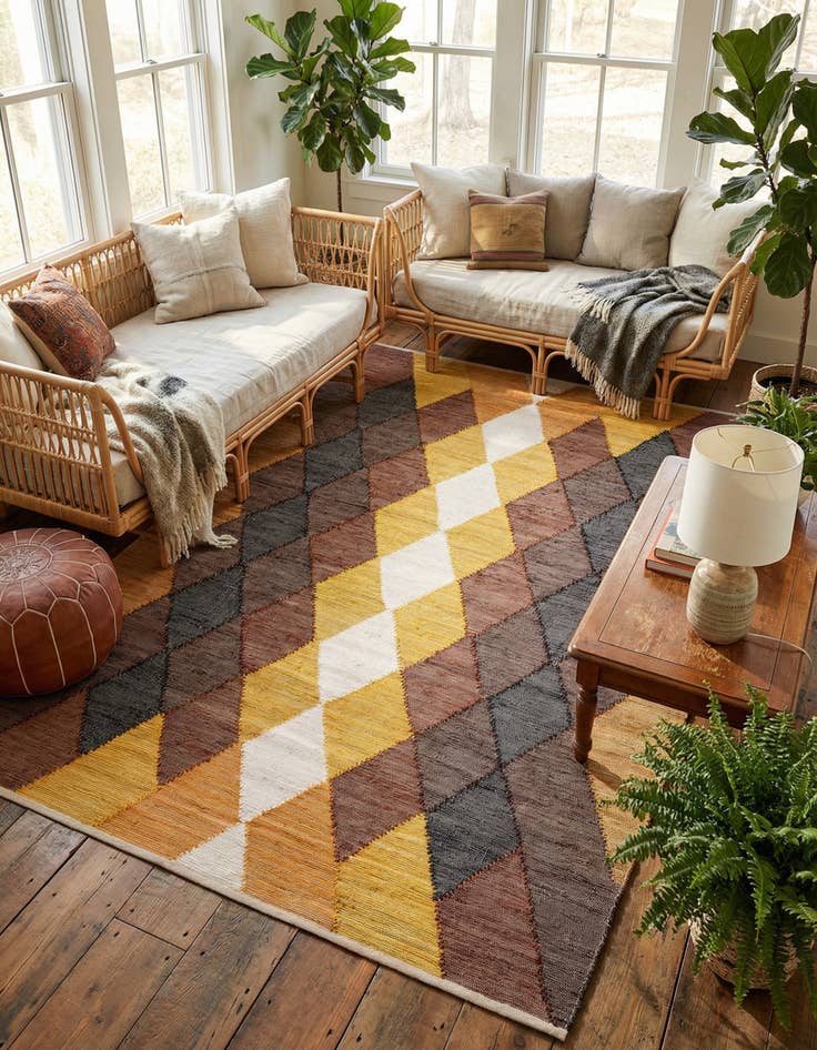 Detail image of 9' x 12' Hand Braided Chindi Cotton Rug