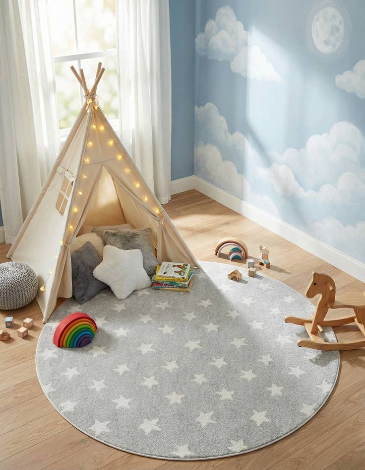 Detail image of 6' x 6' Whimsy Kids Round Rug