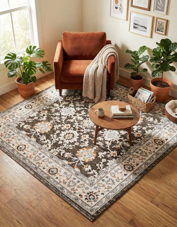 Fume Gray Charlotte Square Rug