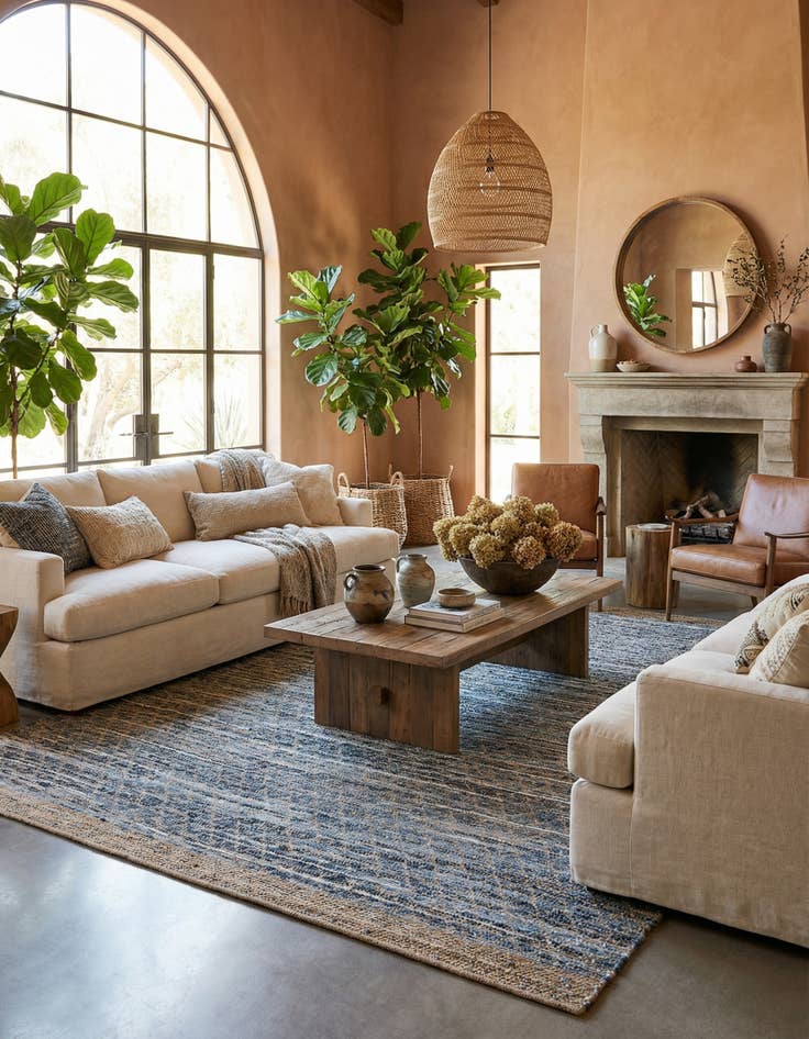 Detail image of 10' x 14' 1  Hand Woven Chindi Trellis Rug