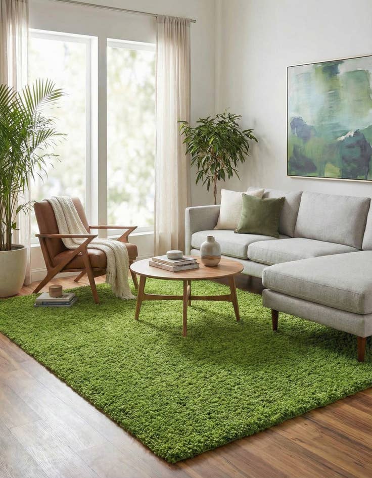 Detail image of 7' 10 x 10' Solid Shag Rug