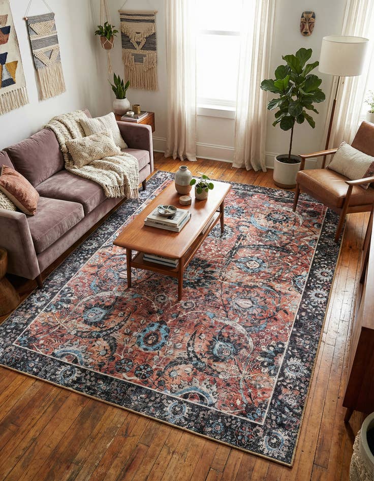 Detail image of 6' 1 x 9' Washable Timeless Rug