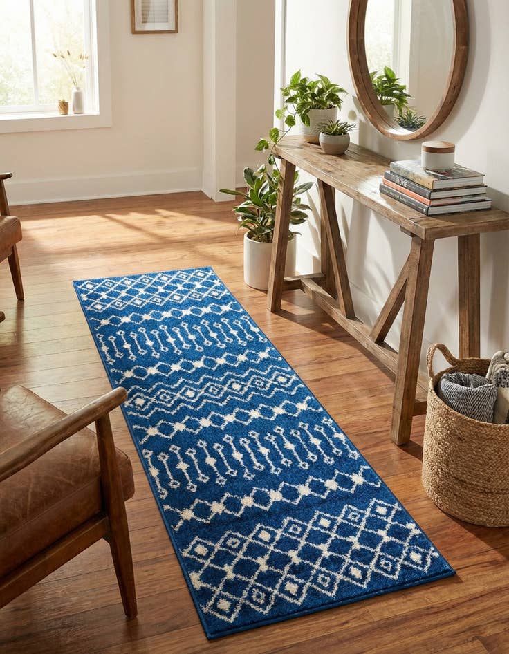 Detail image of 2' x 6' Moroccan Trellis Runner Rug